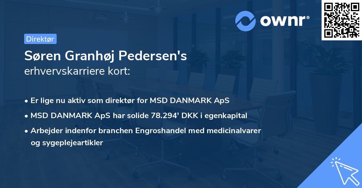 Søren Granhøj Pedersen's erhvervskarriere kort