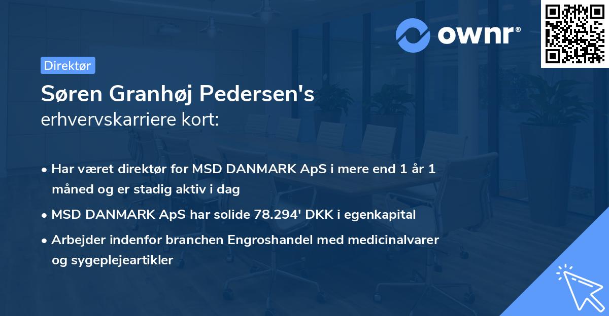 Søren Granhøj Pedersen's erhvervskarriere kort