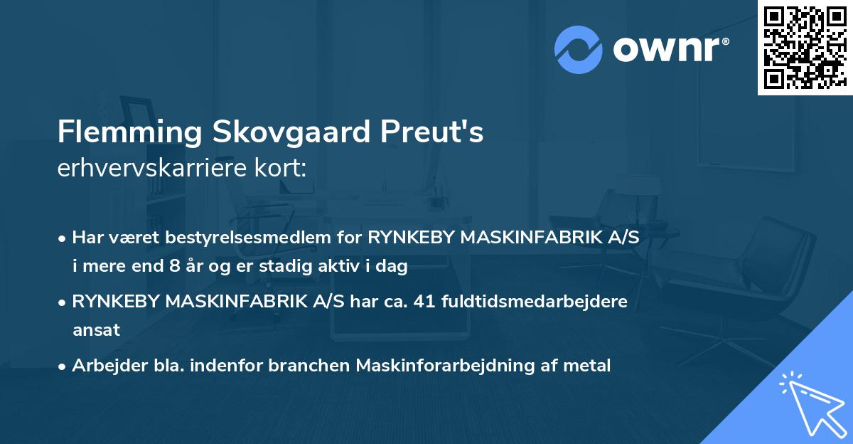 Flemming Skovgaard Preut's erhvervskarriere kort