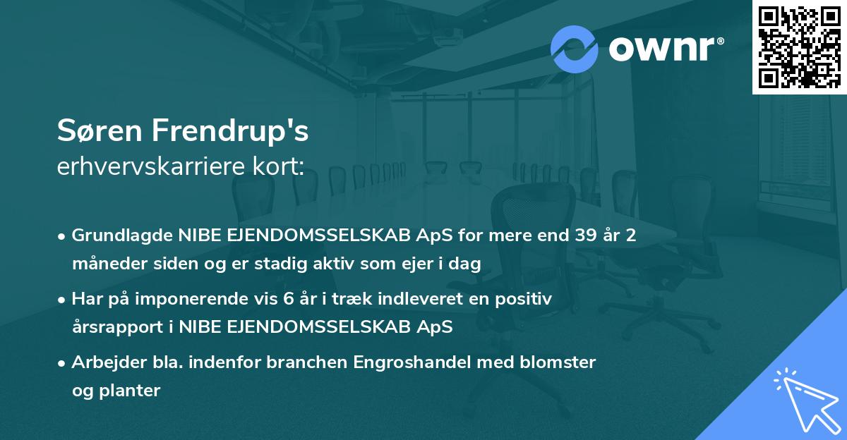 Søren Frendrup's erhvervskarriere kort