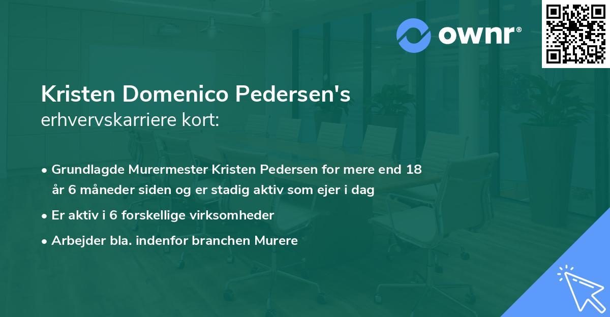 Kristen Domenico Pedersen's erhvervskarriere kort