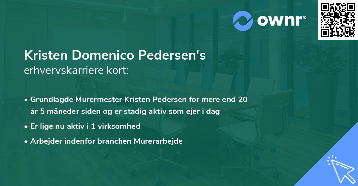 Kristen Domenico Pedersen's erhvervskarriere kort