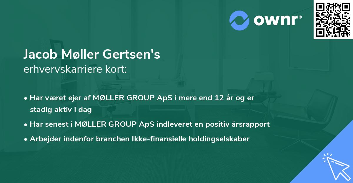 Jacob Møller Gertsen's erhvervskarriere kort