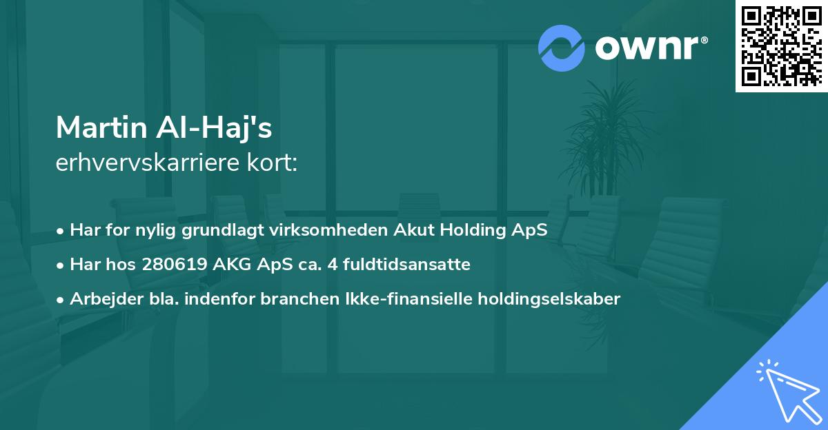 Martin Al-Haj's erhvervskarriere kort
