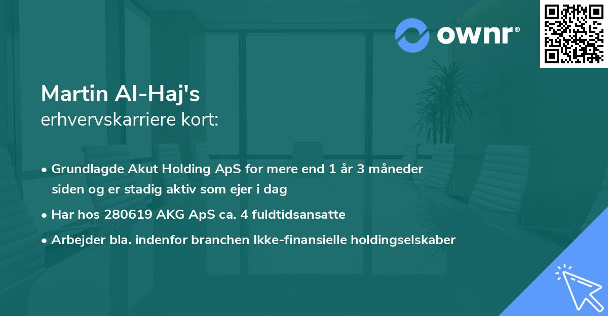 Martin Al-Haj's erhvervskarriere kort