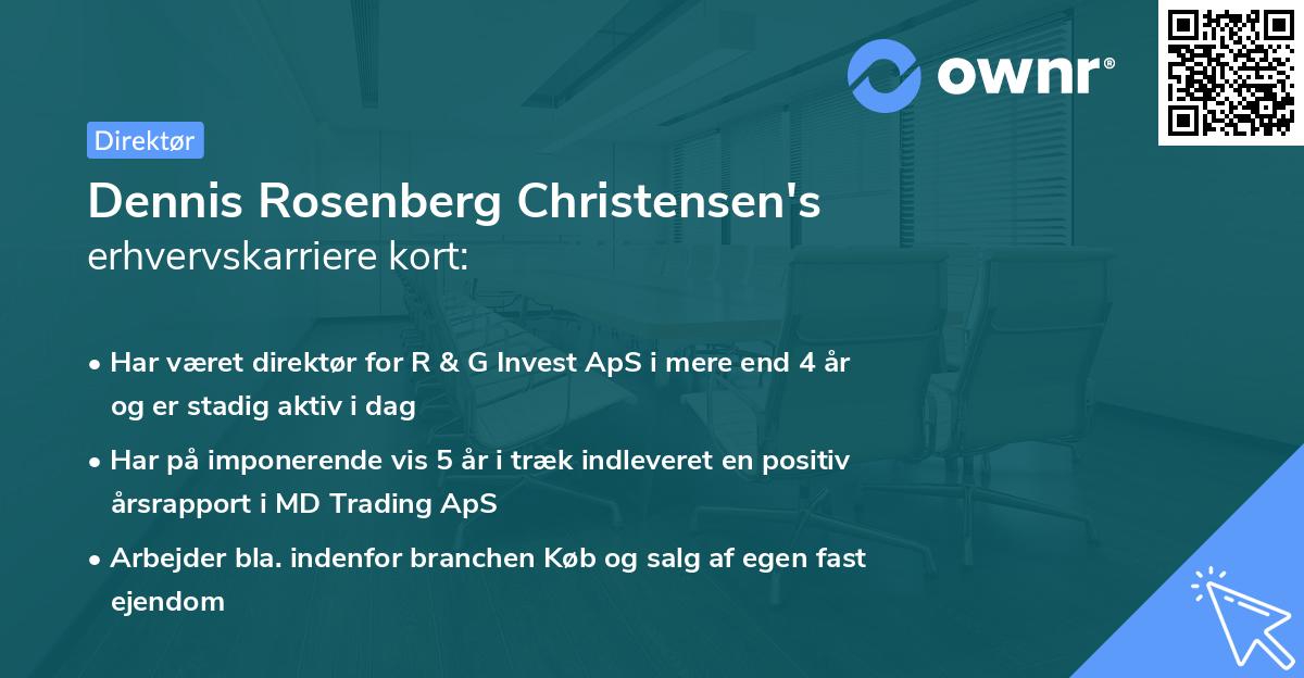 Dennis Rosenberg Christensen's erhvervskarriere kort