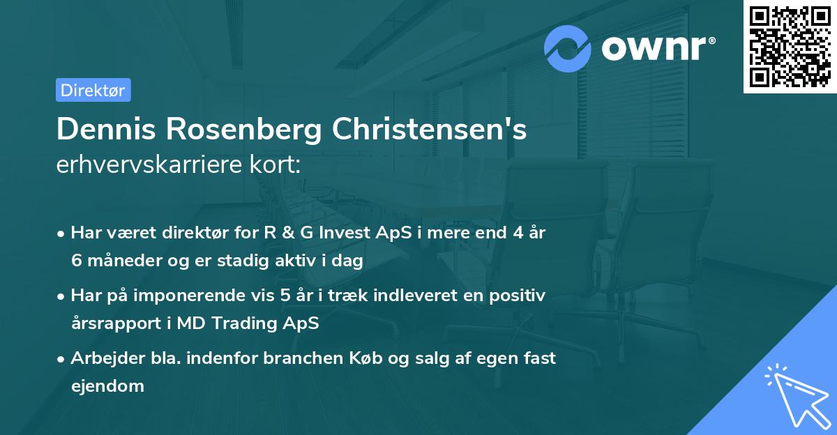 Dennis Rosenberg Christensen's erhvervskarriere kort