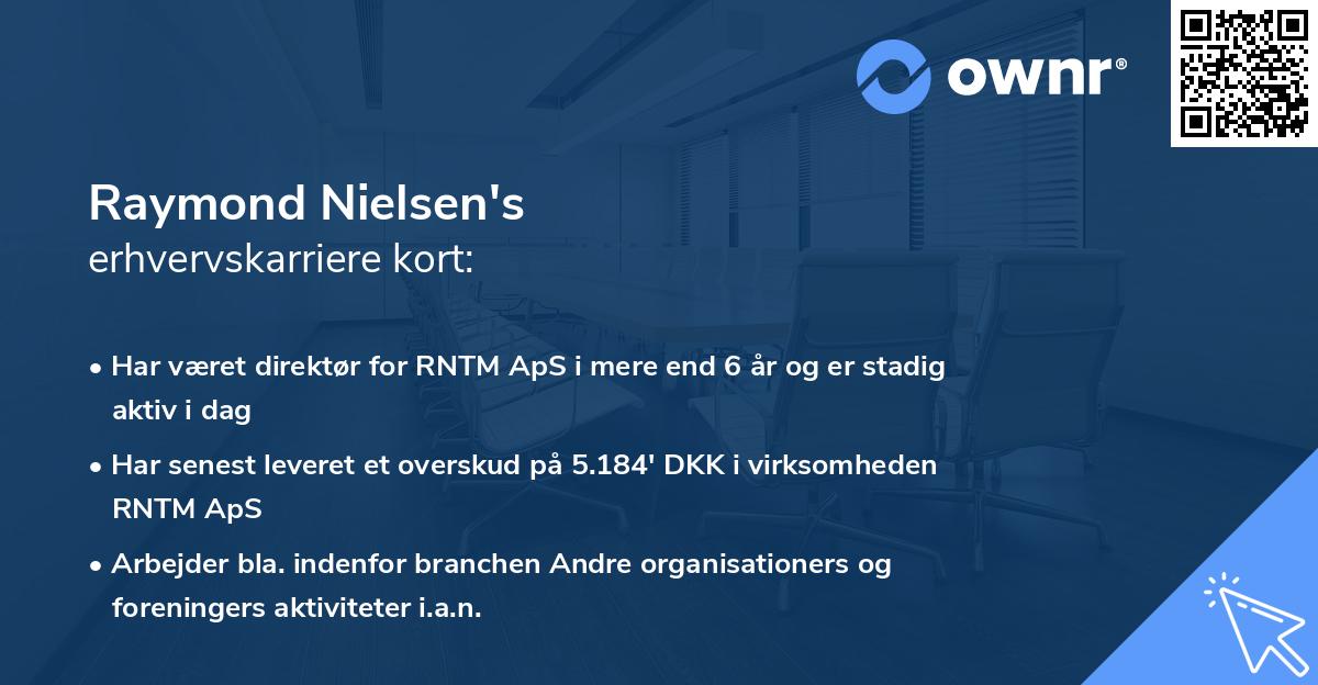 Raymond Nielsen's erhvervskarriere kort