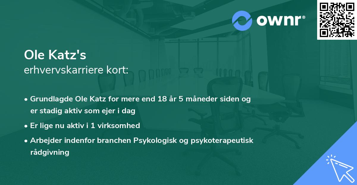 Ole Katz's erhvervskarriere kort