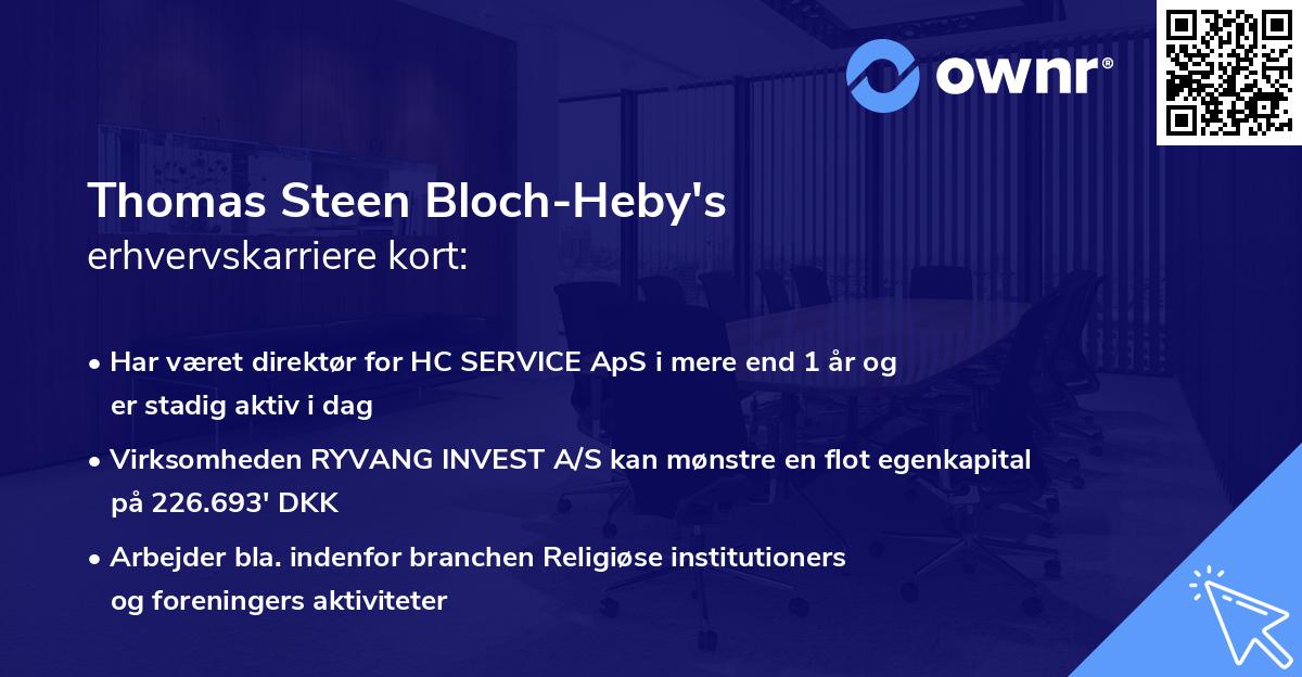 Thomas Steen Bloch-Heby's erhvervskarriere kort