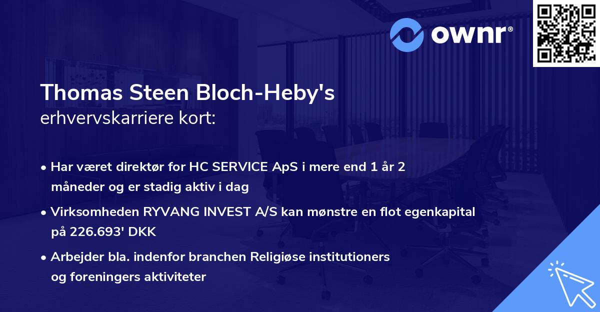 Thomas Steen Bloch-Heby's erhvervskarriere kort
