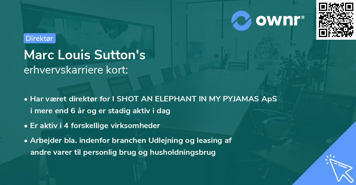 Marc Louis Sutton's erhvervskarriere kort