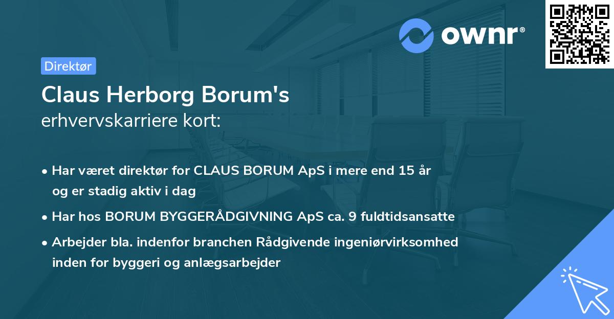 Claus Herborg Borum's erhvervskarriere kort