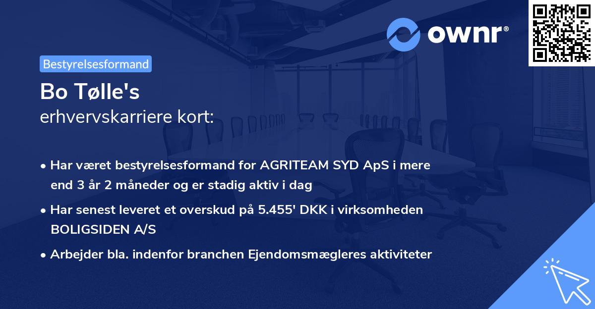 Bo Tølle's erhvervskarriere kort