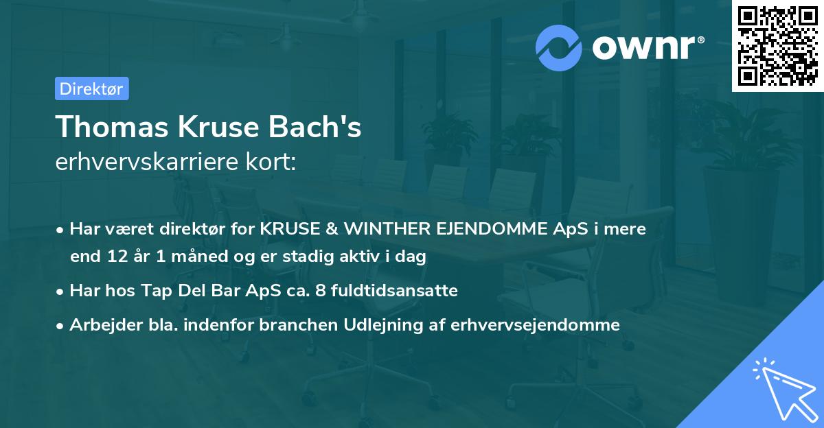 Thomas Kruse Bach's erhvervskarriere kort