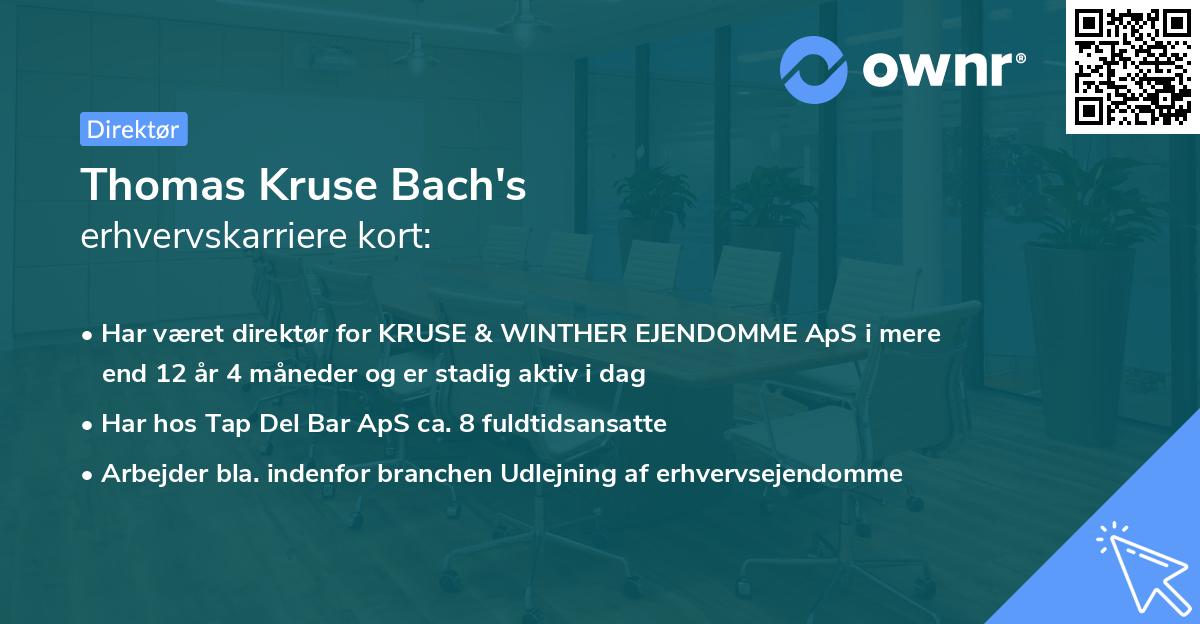 Thomas Kruse Bach's erhvervskarriere kort
