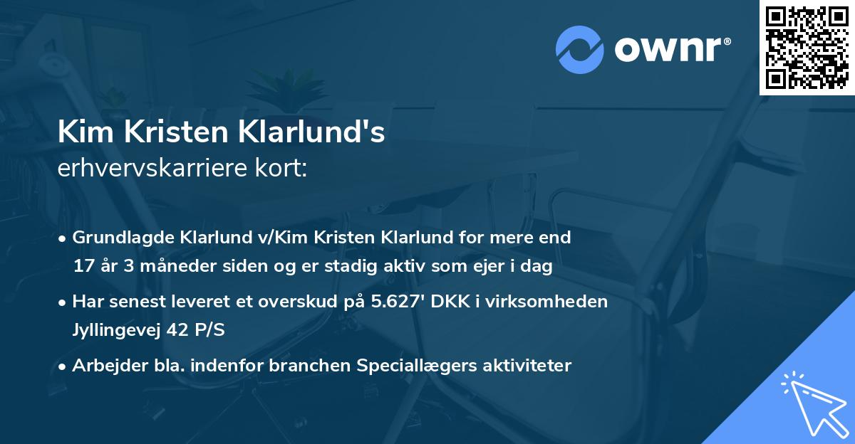 Kim Kristen Klarlund's erhvervskarriere kort