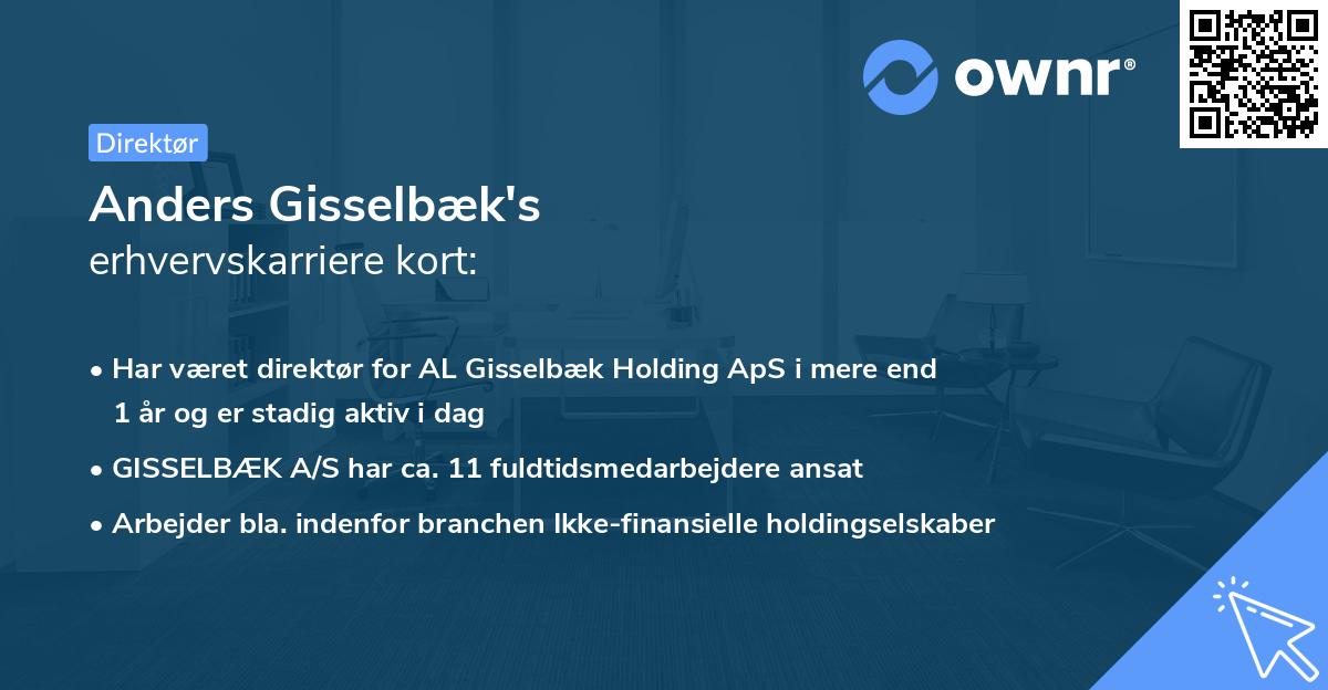 Anders Gisselbæk's erhvervskarriere kort