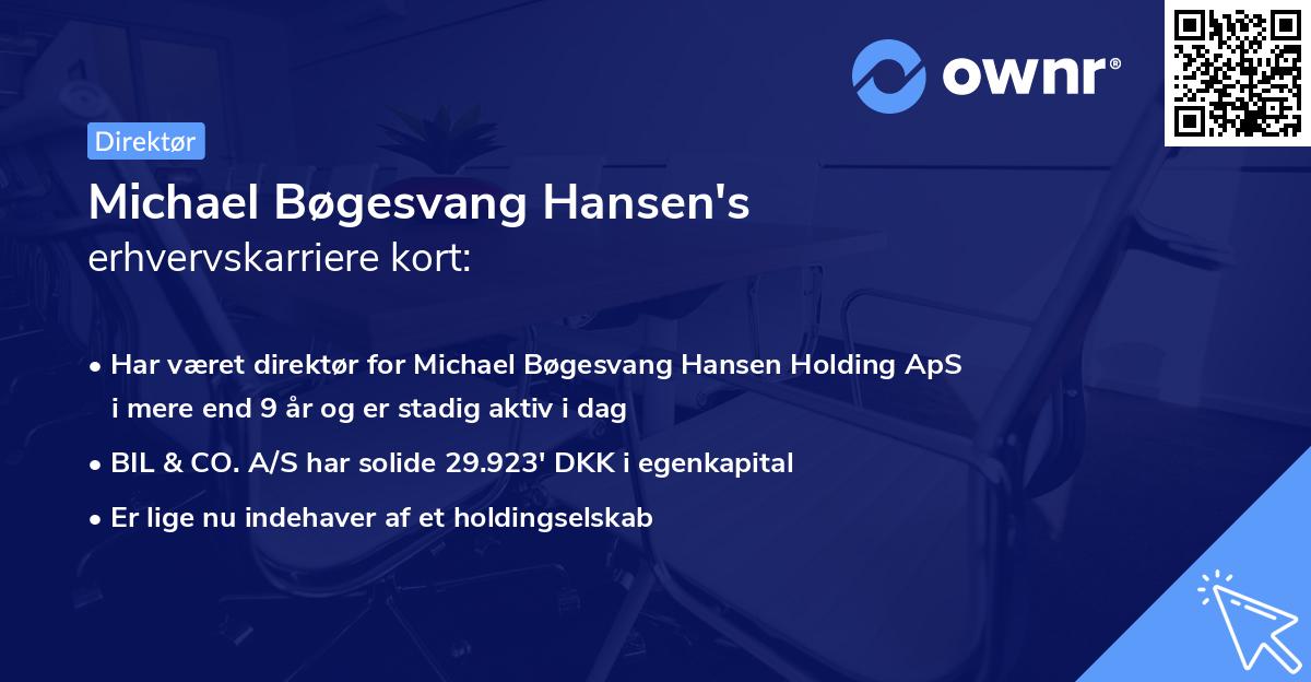 Michael Bøgesvang Hansen's erhvervskarriere kort