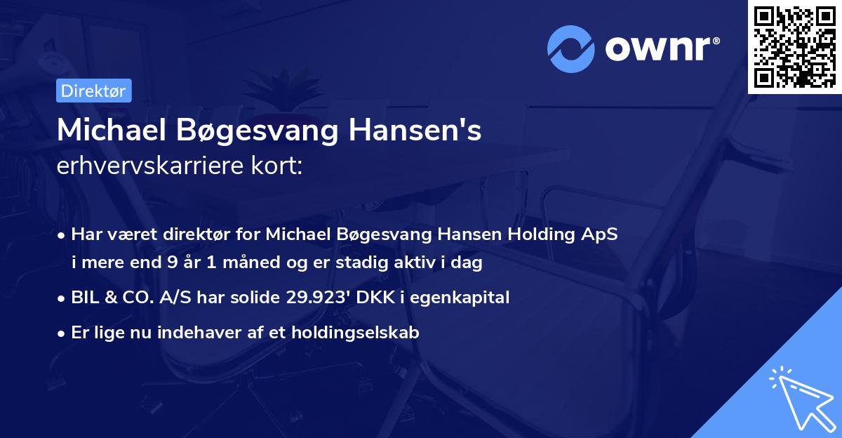 Michael Bøgesvang Hansen's erhvervskarriere kort