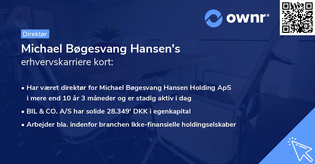 Michael Bøgesvang Hansen's erhvervskarriere kort