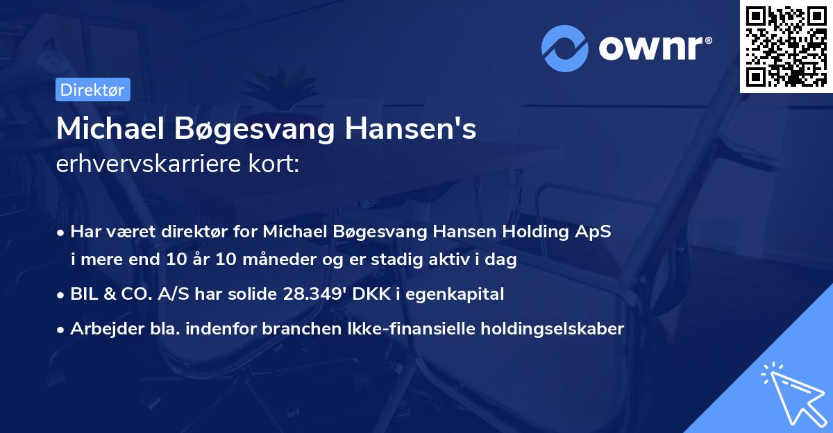 Michael Bøgesvang Hansen's erhvervskarriere kort