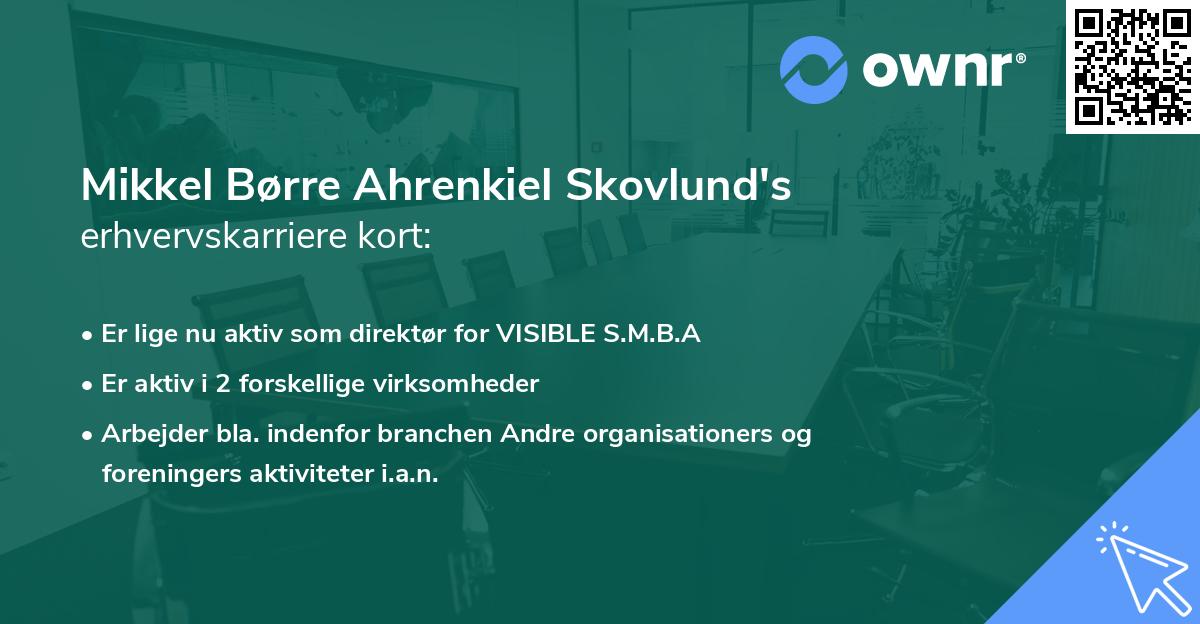 Mikkel Børre Ahrenkiel Skovlund's erhvervskarriere kort