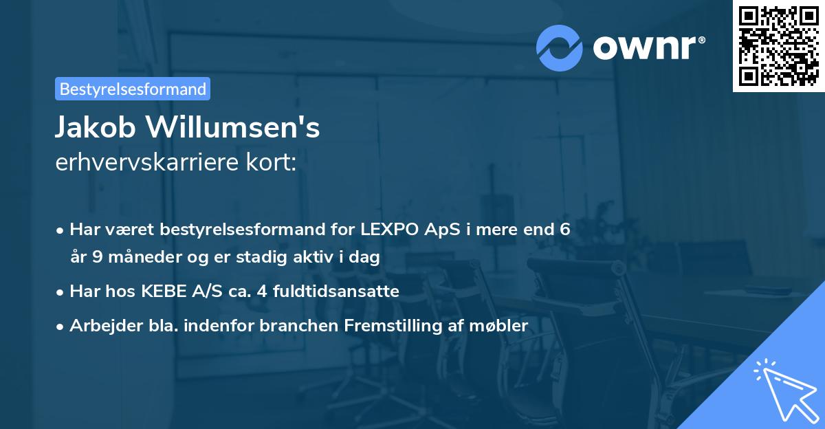 Jakob Willumsen's erhvervskarriere kort