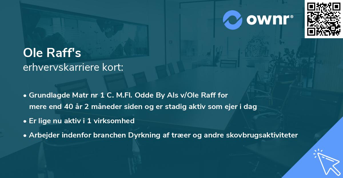 Ole Raff's erhvervskarriere kort