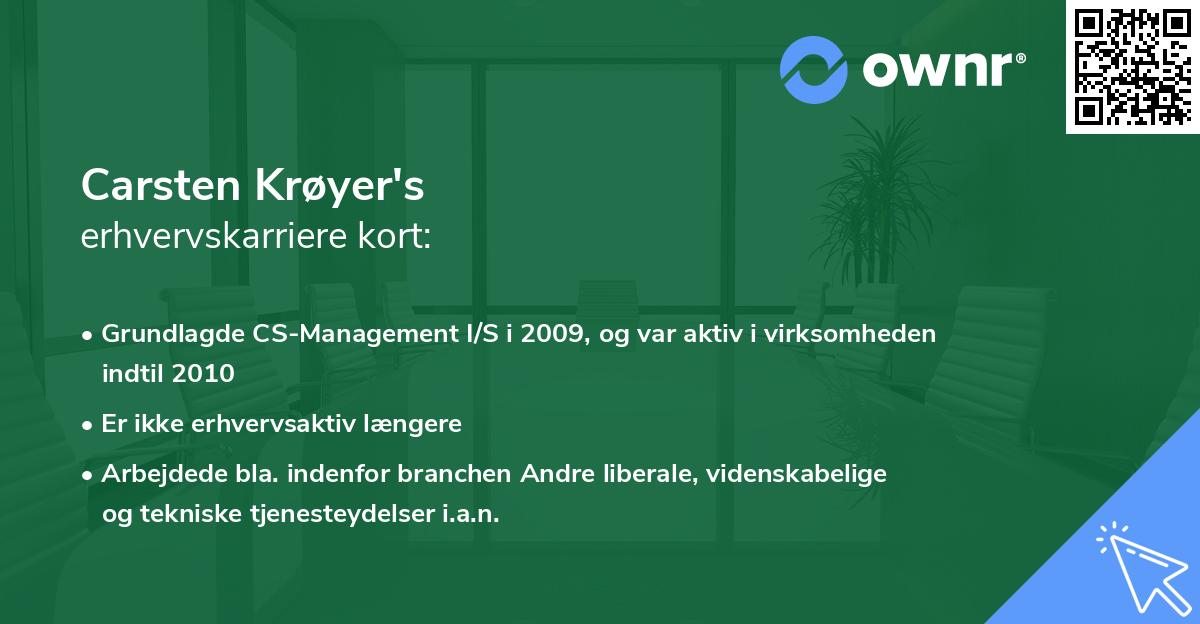 Carsten Krøyer's erhvervskarriere kort