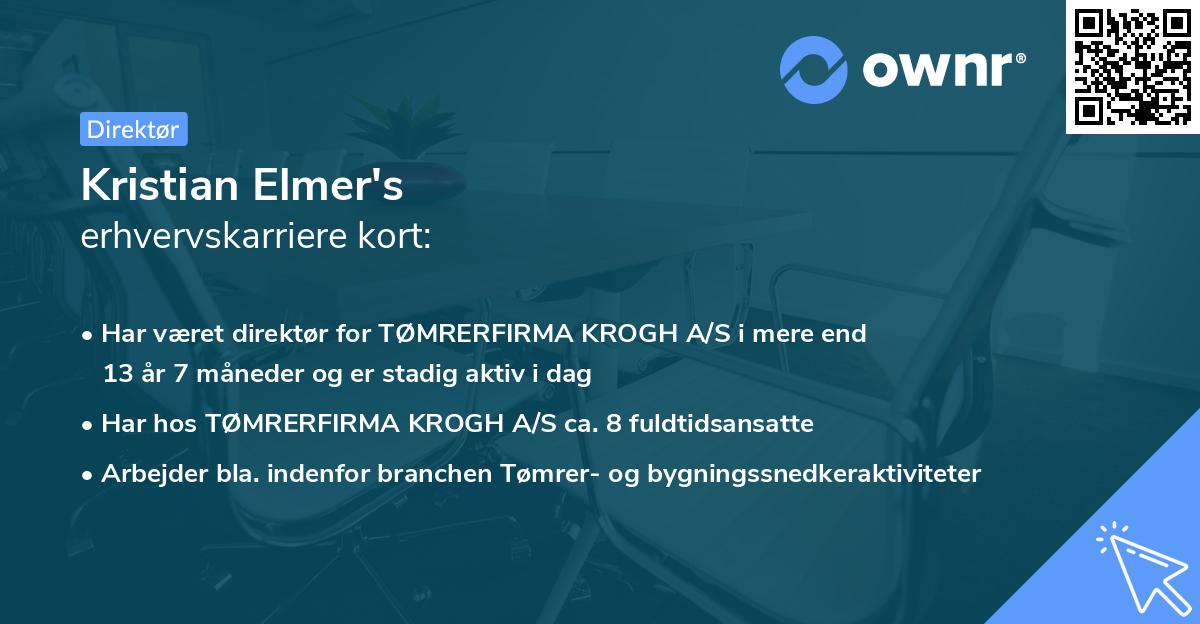 Kristian Elmer's erhvervskarriere kort