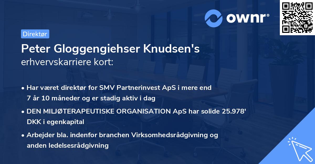 Peter Gloggengiehser Knudsen's erhvervskarriere kort