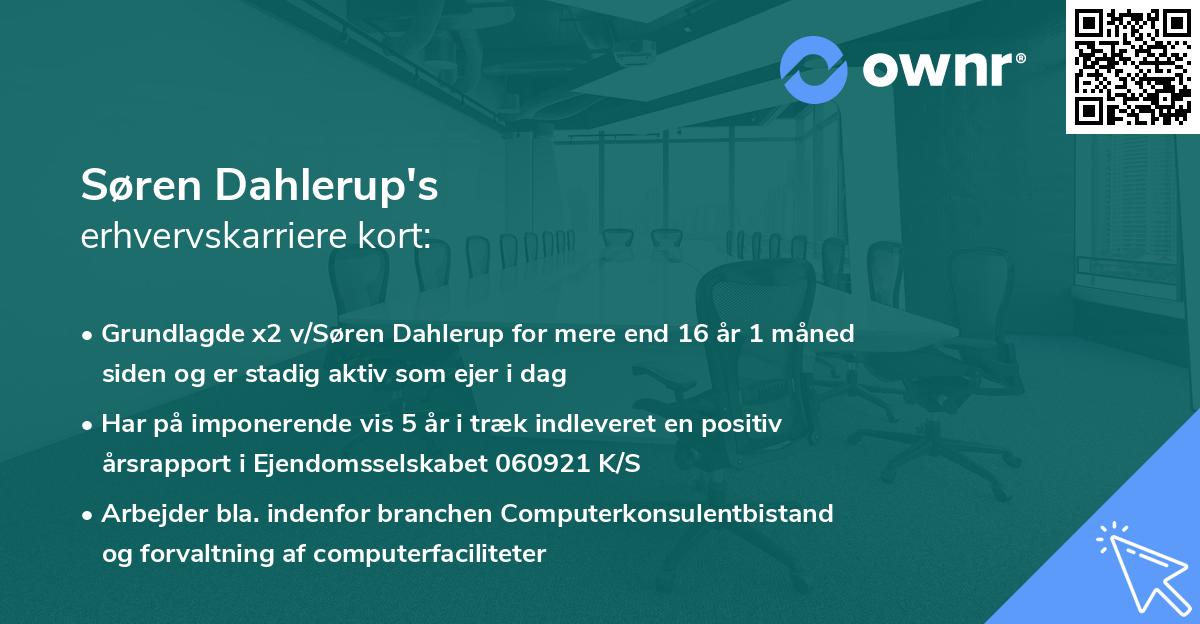 Søren Dahlerup's erhvervskarriere kort