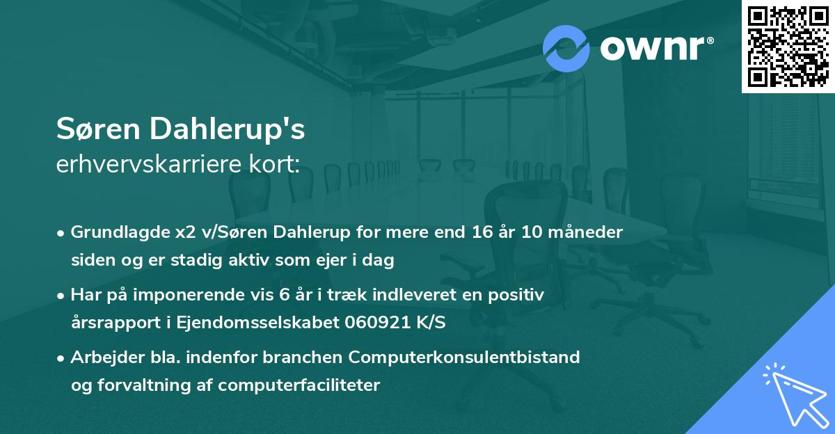 Søren Dahlerup's erhvervskarriere kort