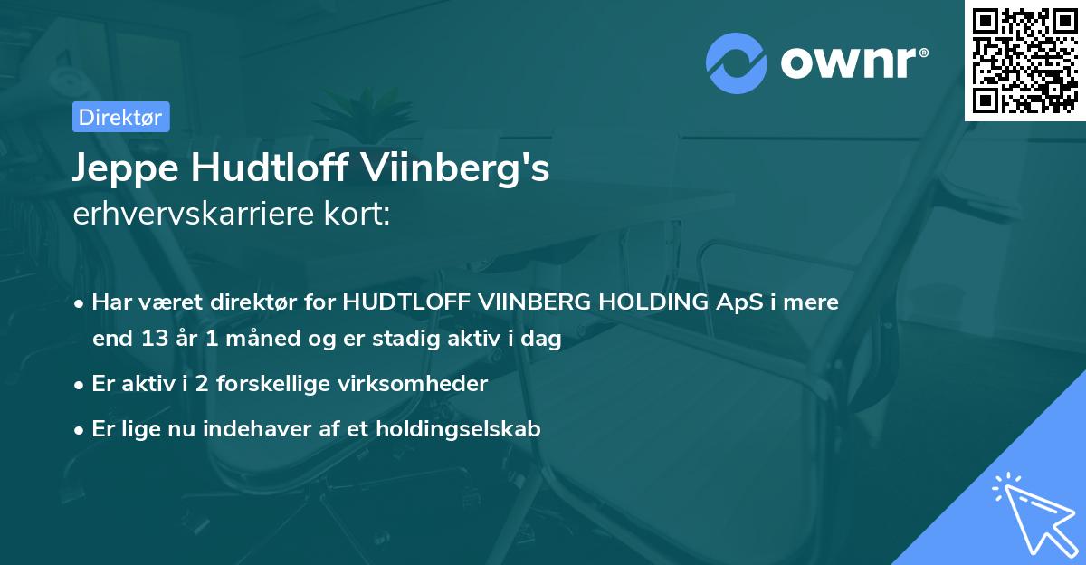 Jeppe Hudtloff Viinberg's erhvervskarriere kort