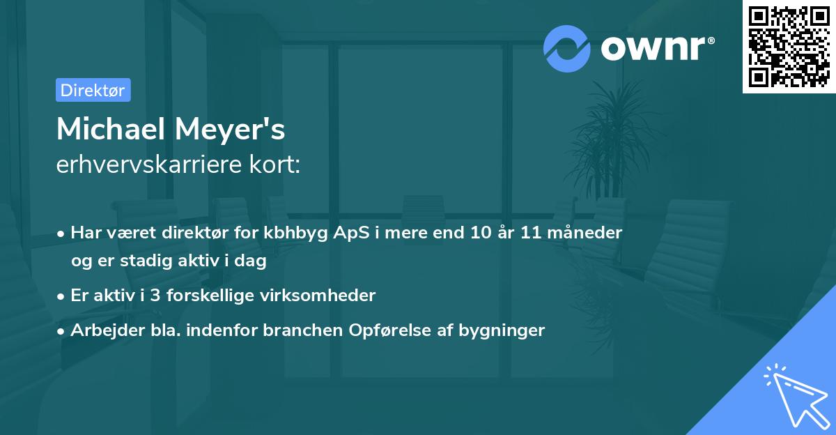 Michael Meyer's erhvervskarriere kort