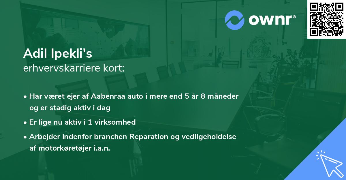 Adil Ipekli's erhvervskarriere kort