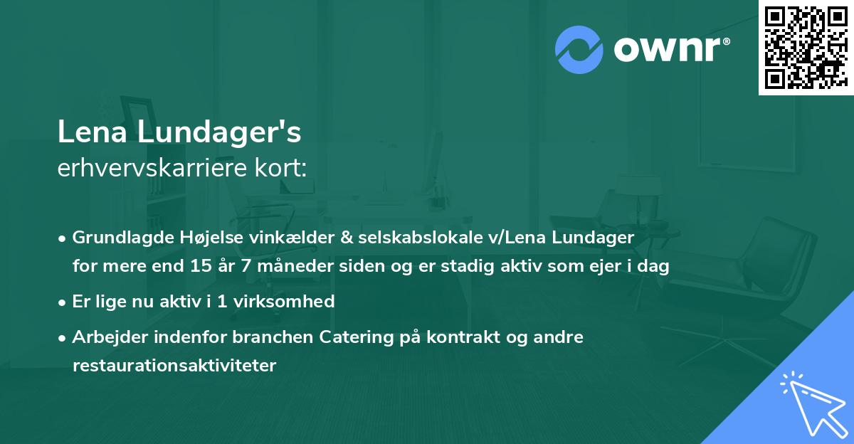 Lena Lundager's erhvervskarriere kort