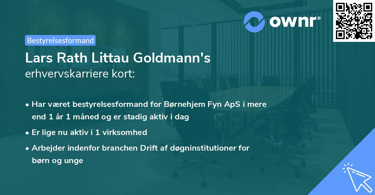 Lars Rath Littau Goldmann's erhvervskarriere kort