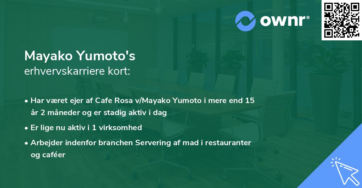 Mayako Yumoto's erhvervskarriere kort