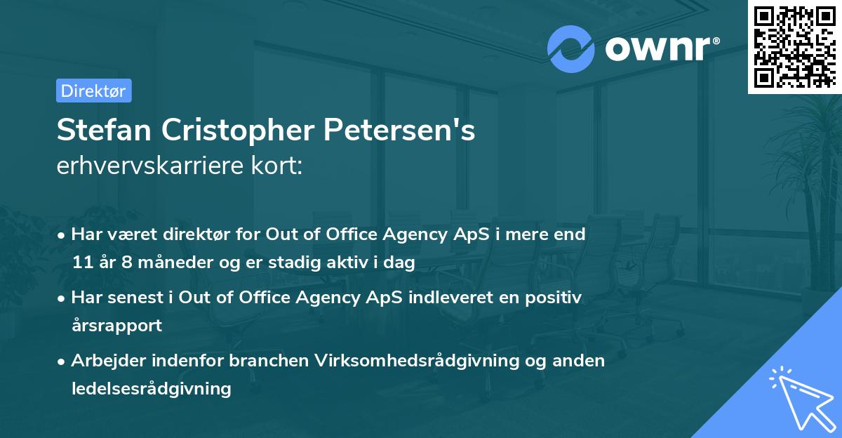 Stefan Cristopher Petersen's erhvervskarriere kort
