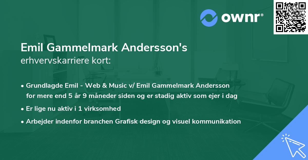 Emil Gammelmark Andersson's erhvervskarriere kort