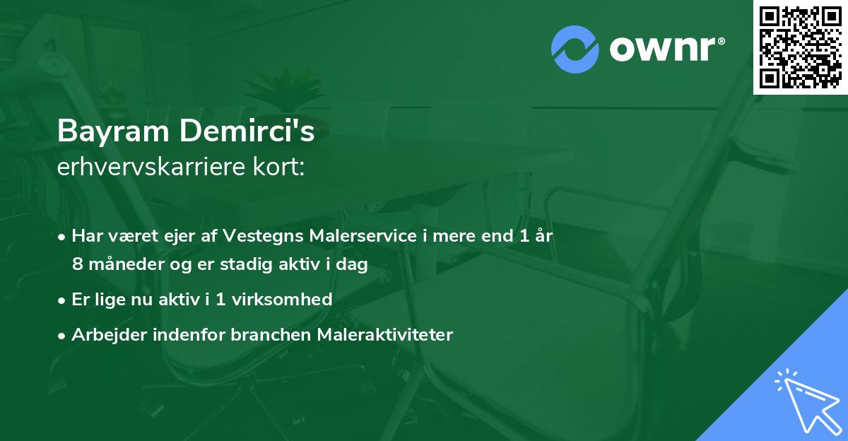 Bayram Demirci's erhvervskarriere kort