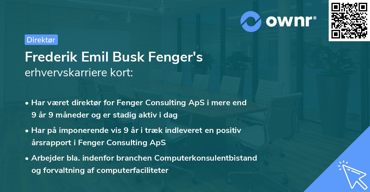 Frederik Emil Busk Fenger's erhvervskarriere kort