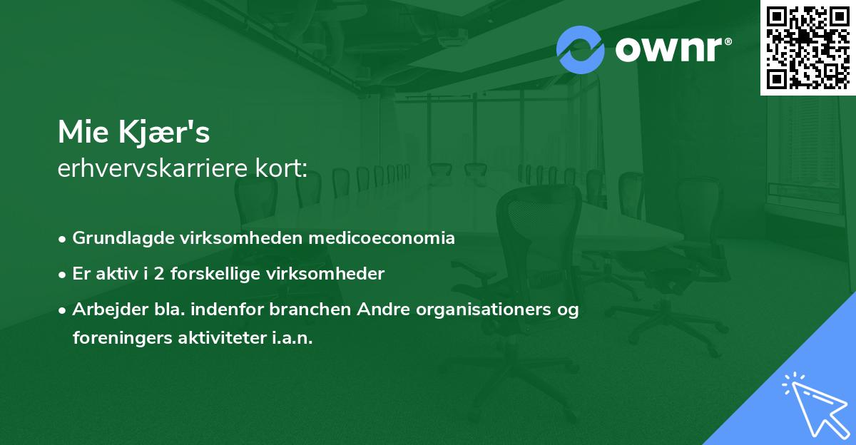 Mie Kjær's erhvervskarriere kort