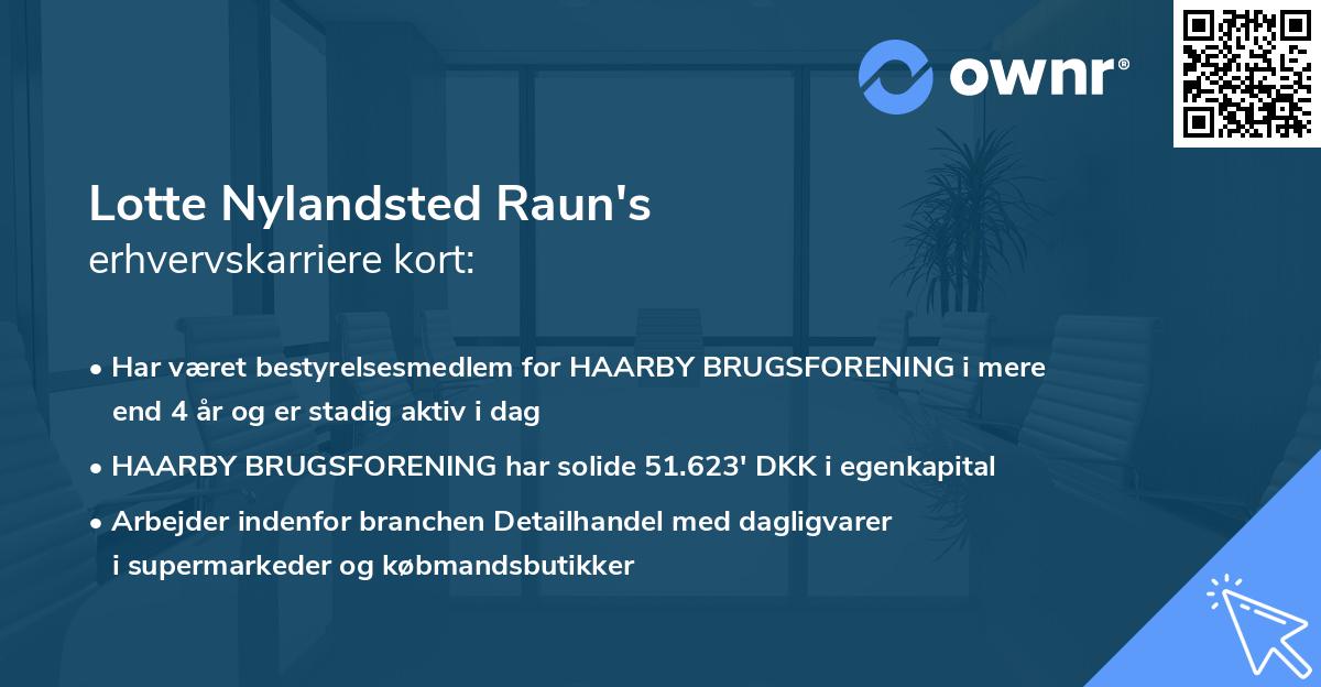 Lotte Nylandsted Raun's erhvervskarriere kort