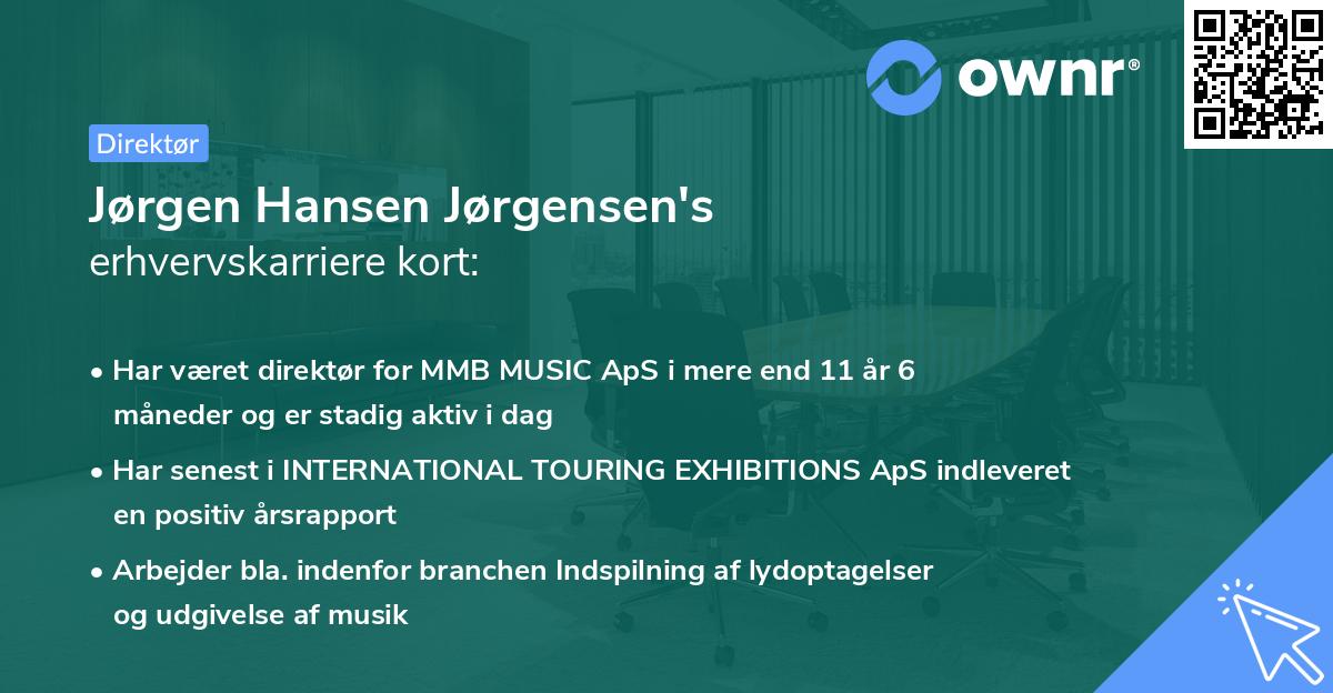 Jørgen Hansen Jørgensen's erhvervskarriere kort