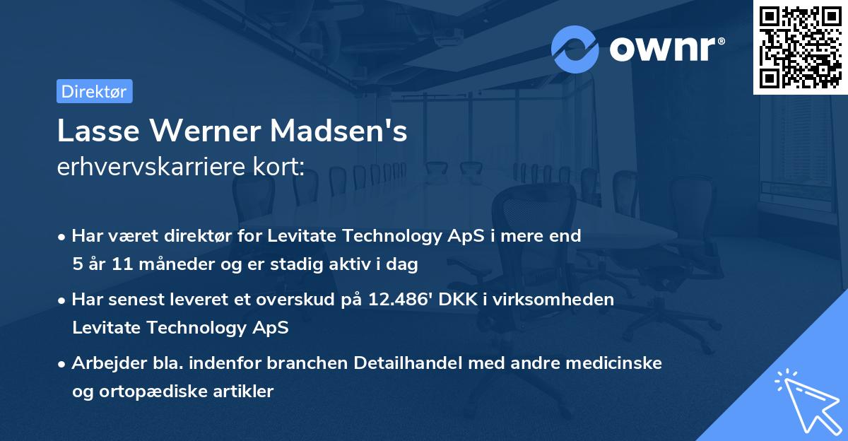 Lasse Werner Madsen's erhvervskarriere kort