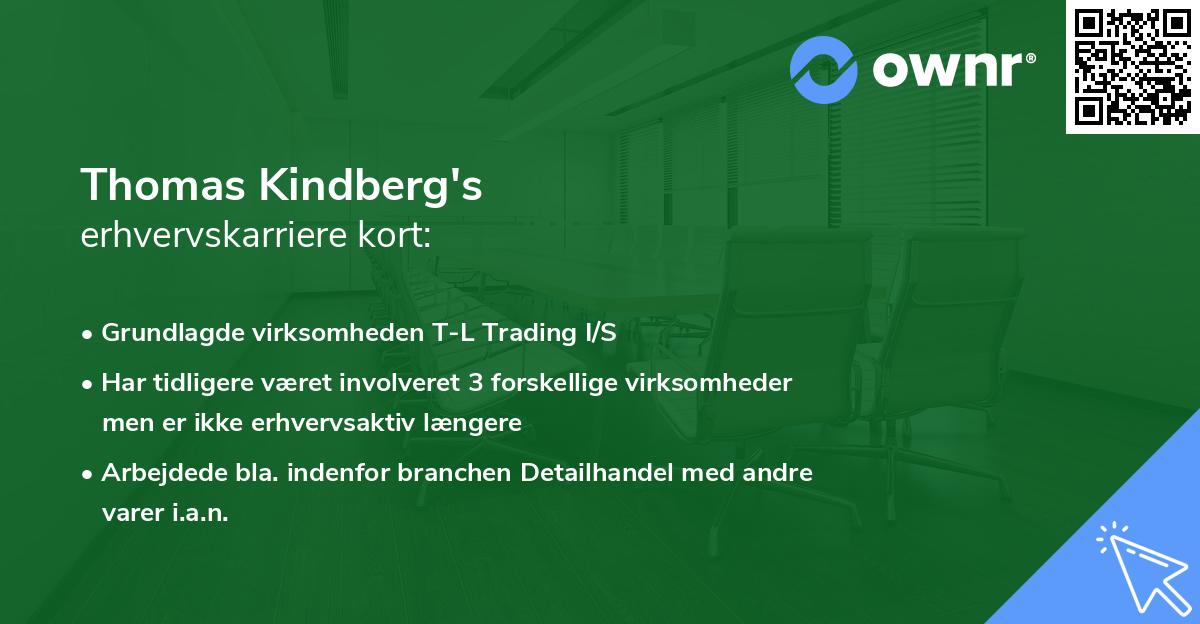 Thomas Kindberg's erhvervskarriere kort