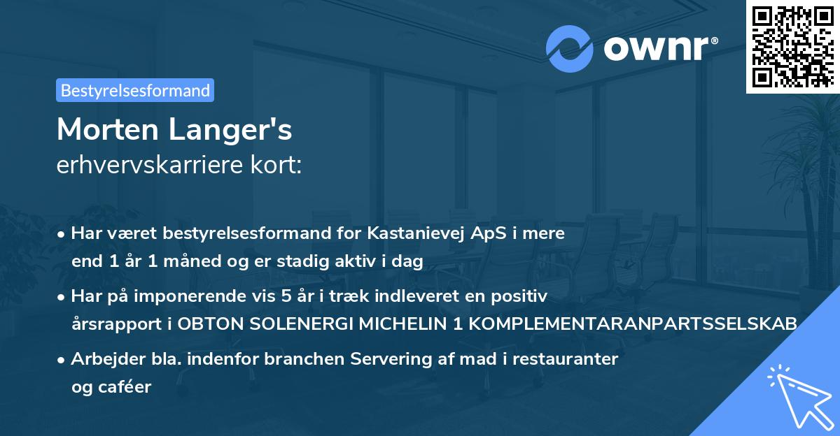 Morten Langer's erhvervskarriere kort